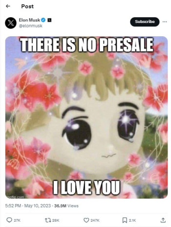 there's no presale, i love you